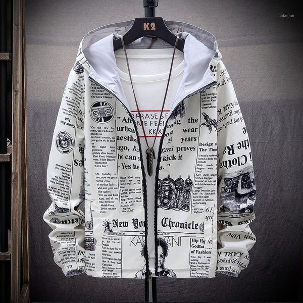 men's jackets 2021 strewear on both sides spaper printed fashion jacket men thin hooded windbreakers clothing plus size, Black;brown
men's jackets 2021 strewear on both sides spaper printed fashion jacket men thin hooded windbreakers clothing plus size, Black;brown