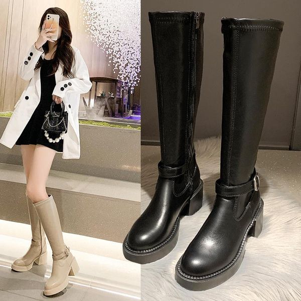 boots 2021 autumn and winter women's thick-soled stretch fabric ankle buckle high-fashion shoes, Black
boots 2021 autumn and winter women's thick-soled stretch fabric ankle buckle high-fashion shoes, Black