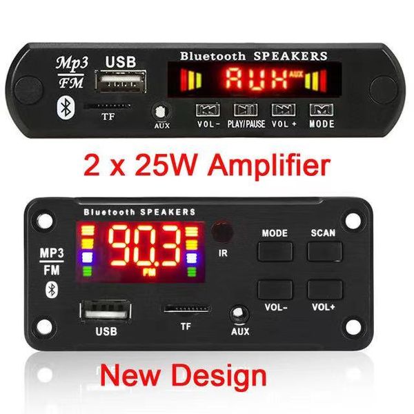 design 2*15w/2*25w mp3 player decoder board 12v bluetooth 5.0 30w/50w car fm radio module support tf usb aux & mp4 players
design 2*15w/2*25w mp3 player decoder board 12v bluetooth 5.0 30w/50w car fm radio module support tf usb aux & mp4 players