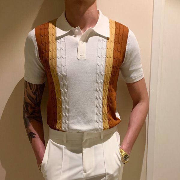 men's polos colorful semi turtleneck knitted t shirt autumn big multi color stripe tee slim fit fancy male pull homme outfit d9ry, White;black
men's polos colorful semi turtleneck knitted t shirt autumn big multi color stripe tee slim fit fancy male pull homme outfit d9ry, White;black