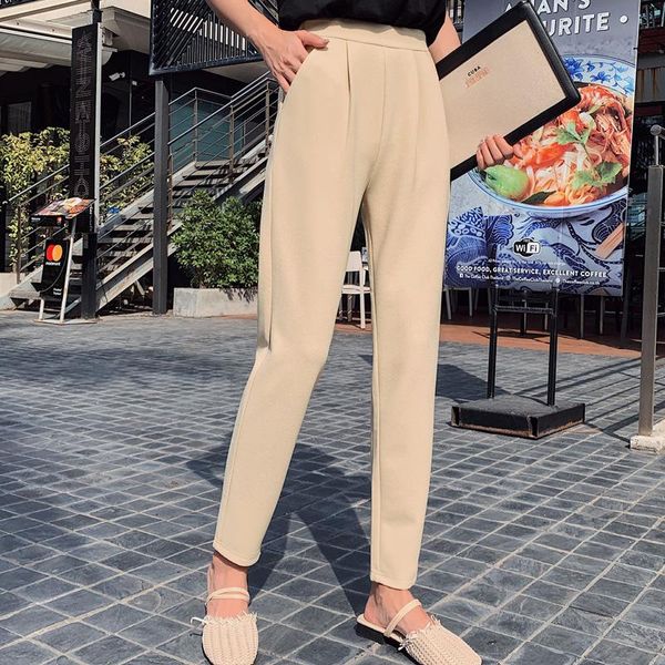 women's pants & capris 3xl 2021 spring business attire high-quality casual office wear harem elastic waist women of trousers, Black;white
women's pants & capris 3xl 2021 spring business attire high-quality casual office wear harem elastic waist women of trousers, Black;white