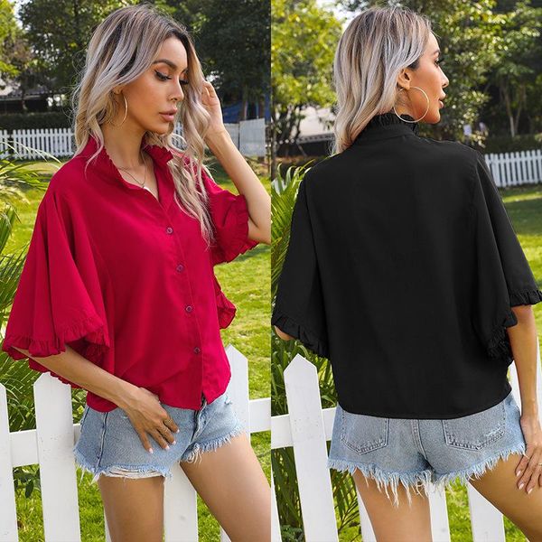women's blouses & shirts 2021 summer fashion clothes ruffled short sleeve ruffle collar shirt women ladies casual women-blouses button, White
women's blouses & shirts 2021 summer fashion clothes ruffled short sleeve ruffle collar shirt women ladies casual women-blouses button, White