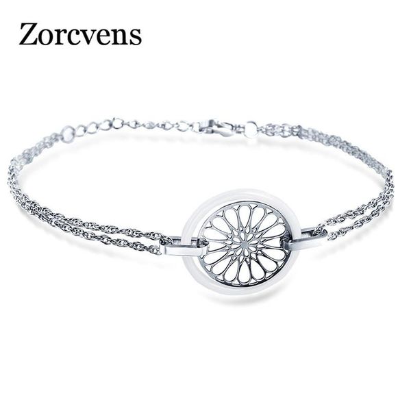 white black flower ceramic bracelet stainless steel hollow circle charm for women link, chain
white black flower ceramic bracelet stainless steel hollow circle charm for women link, chain