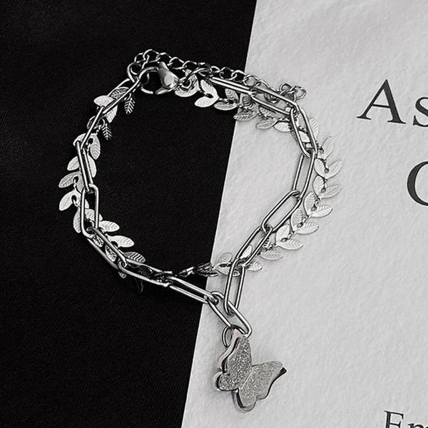 charm bracelets u-magical textured double layer butterfly titanium steel bracelet for women hiphop silver color wheat jewelry, Golden;silver
charm bracelets u-magical textured double layer butterfly titanium steel bracelet for women hiphop silver color wheat jewelry, Golden;silver