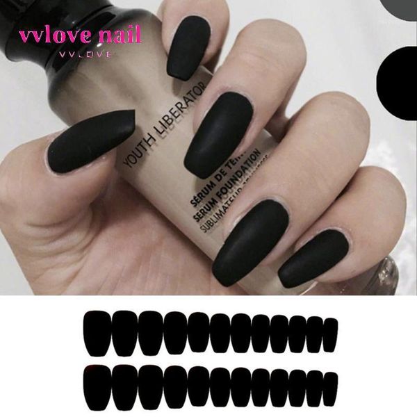 24pcs black long frosted ballet fake nails wearable nail stickers finished stickers1, Red;gold
24pcs black long frosted ballet fake nails wearable nail stickers finished stickers1, Red;gold