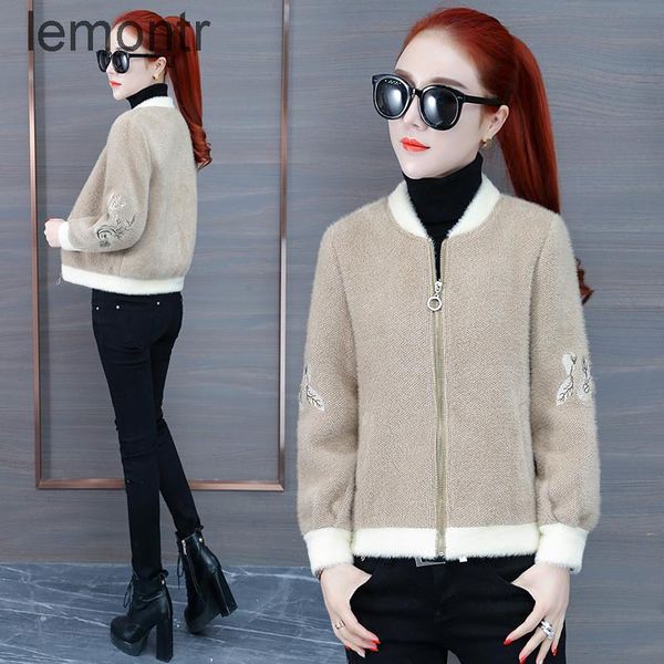 women's imitation mink velvet jacket, fashion embroidered casual spring and autumn coat, b6272021 jackets, Black;brown
women's imitation mink velvet jacket, fashion embroidered casual spring and autumn coat, b6272021 jackets, Black;brown