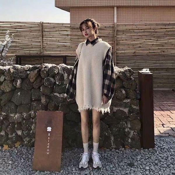 men's vests sweater vest women solid knitted long tassel simple oversize sleeveless sweaters female sweet girls leisure trendy chic, Black;white
men's vests sweater vest women solid knitted long tassel simple oversize sleeveless sweaters female sweet girls leisure trendy chic, Black;white