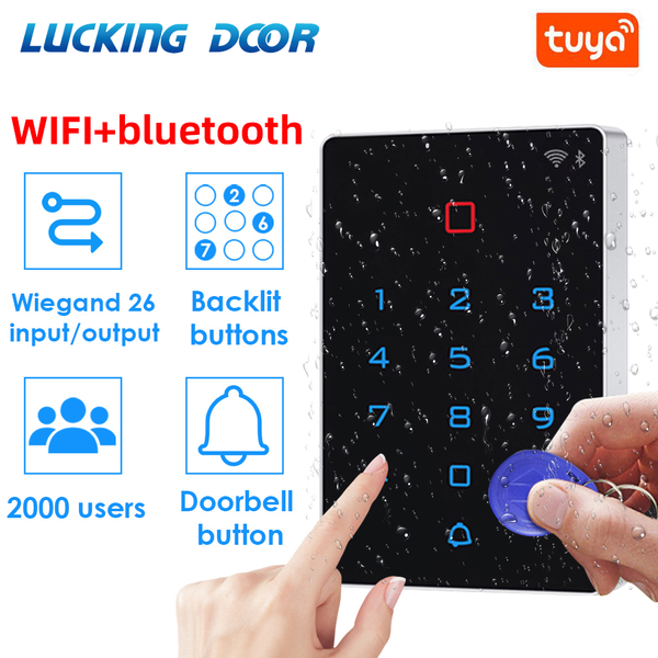 wifi bluetooth tuyaapp backlight touch 125khz rfid card access control keypad door lock opener wg 26 input and output watreproof
wifi bluetooth tuyaapp backlight touch 125khz rfid card access control keypad door lock opener wg 26 input and output watreproof