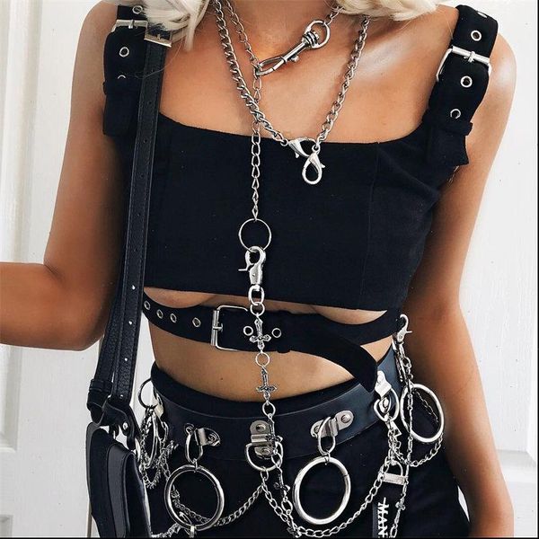 black tanks women camis eyelet buckle belt waist gothic crop tank cool harajuku streetwear summer female navel, White
black tanks women camis eyelet buckle belt waist gothic crop tank cool harajuku streetwear summer female navel, White