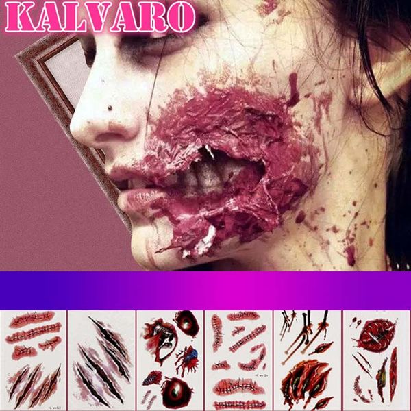 temporary tattoos 10pcs halloween masquerade party decoration zombie scars fake scab bloody makeup props wound scary blood injury sticker
temporary tattoos 10pcs halloween masquerade party decoration zombie scars fake scab bloody makeup props wound scary blood injury sticker