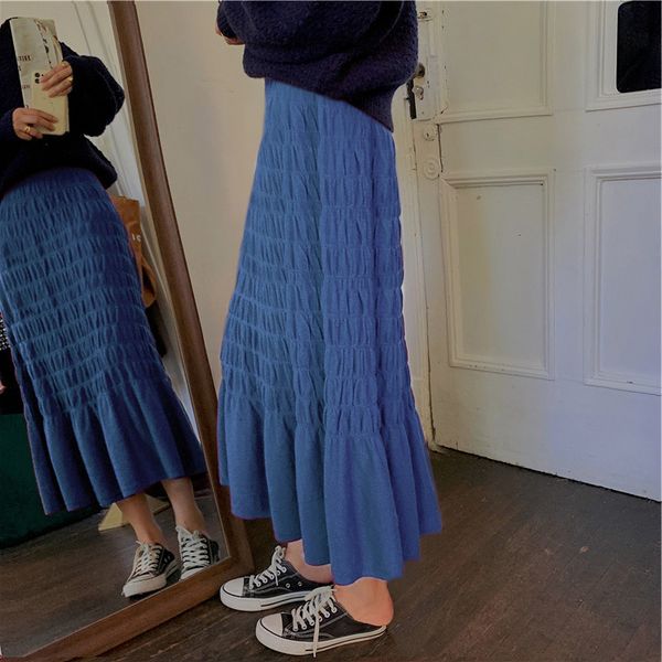 skirts 2021 autumn and winter gentle wind knitted long wrinkled solid color stitched korean a-line skirt to hide the meat, Black
skirts 2021 autumn and winter gentle wind knitted long wrinkled solid color stitched korean a-line skirt to hide the meat, Black