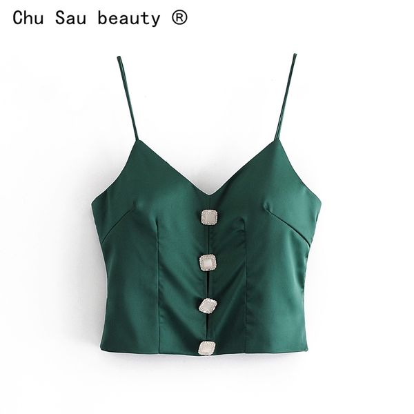 summer fashion vintage green diamond buckle v-neck slim camis cropped sling for woman 210508, White
summer fashion vintage green diamond buckle v-neck slim camis cropped sling for woman 210508, White
