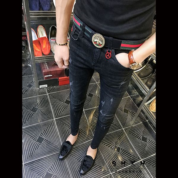 men's jeans wholesale fashion cowboy streetwear ny jeans hombre men pants male korean distressed stretch black feet pants trousers, Blue
men's jeans wholesale fashion cowboy streetwear ny jeans hombre men pants male korean distressed stretch black feet pants trousers, Blue