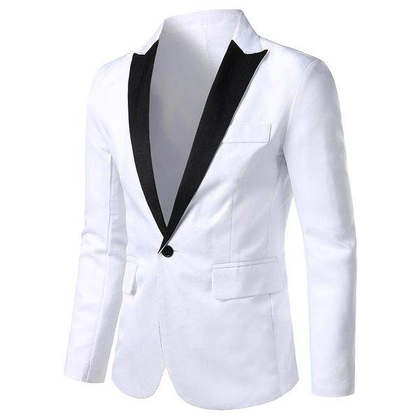 men's suits & blazers mens blazer autumn business casual suit single breasted coat large size, White;black
men's suits & blazers mens blazer autumn business casual suit single breasted coat large size, White;black