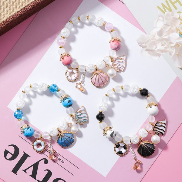 young ladies bohemian retro colorful bead strand alloy shell charm bracelet for holiday birthday gift, Black
young ladies bohemian retro colorful bead strand alloy shell charm bracelet for holiday birthday gift, Black