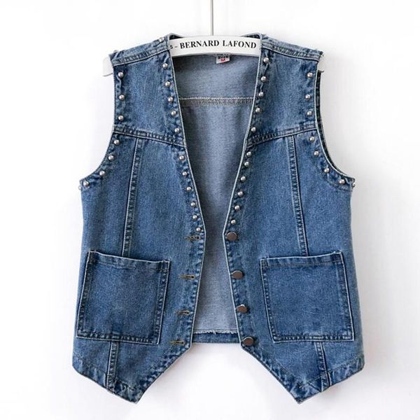 women's vests fashion rivet big pocket short denim women sleeveless jacket summer blue jeans vest vintage waistcoat female s1176, Black;white
women's vests fashion rivet big pocket short denim women sleeveless jacket summer blue jeans vest vintage waistcoat female s1176, Black;white
