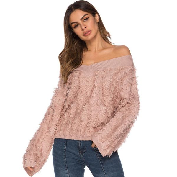 women's sweaters sweet tassel sweater v-neck pullovers personality knitwear elegant ladies off shoulder chic streetwear clothes, White;black
women's sweaters sweet tassel sweater v-neck pullovers personality knitwear elegant ladies off shoulder chic streetwear clothes, White;black