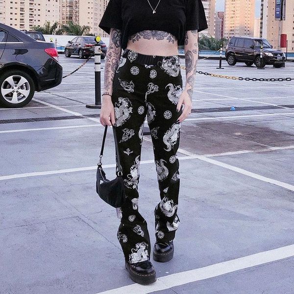 women's pants & capris gothic dark high waist dragon print summer girls streetwear vintage straight trousers 2021 fashion outfits, Black;white
women's pants & capris gothic dark high waist dragon print summer girls streetwear vintage straight trousers 2021 fashion outfits, Black;white