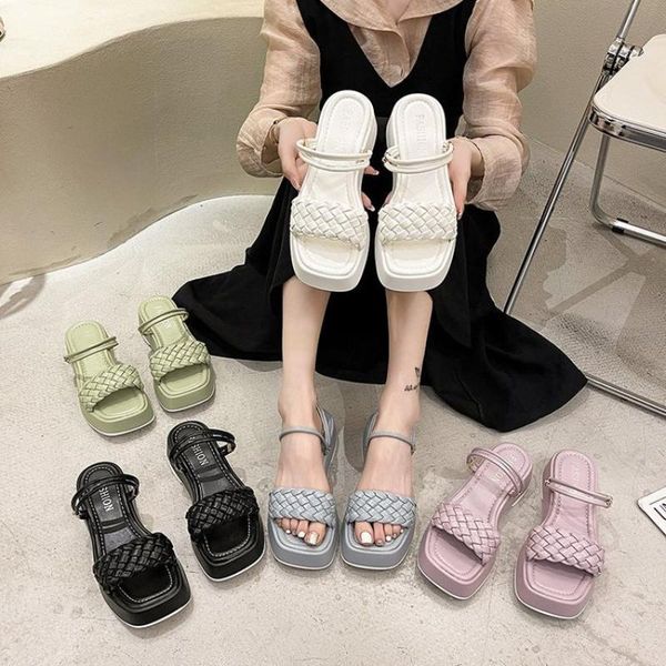 slippers women's summer sandals 2021 style fashion thick-soled flat woven solid color indoor zapatos mujer, Black
slippers women's summer sandals 2021 style fashion thick-soled flat woven solid color indoor zapatos mujer, Black