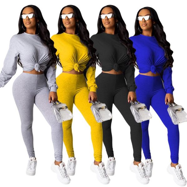women's tracksuits autumn suit solid color casual sports long-sleeved full length pants european and american female two-piece set, Gray
women's tracksuits autumn suit solid color casual sports long-sleeved full length pants european and american female two-piece set, Gray