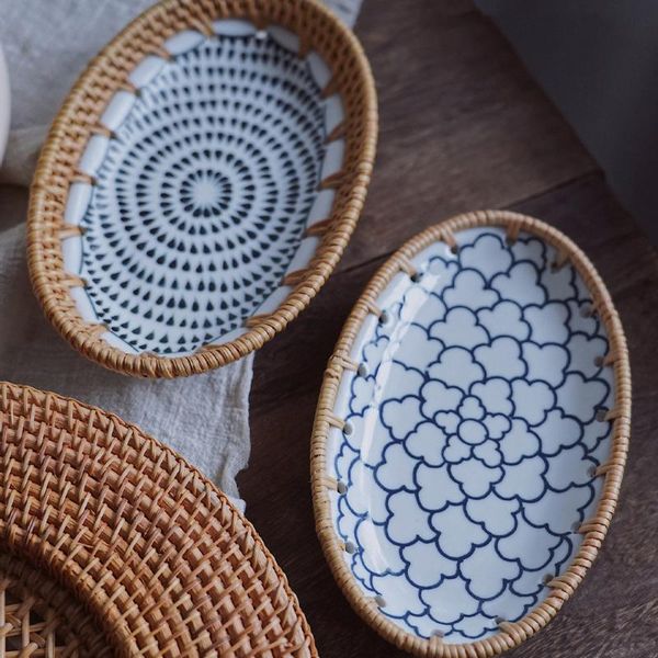 dishes & plates ins wind vietnam rattan oval storage box handmade porcelain combination fruit dessert dried tray kitchen 
dishes & plates ins wind vietnam rattan oval storage box handmade porcelain combination fruit dessert dried tray kitchen