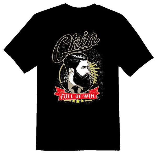 chin full of win new black or white tee shirt, White;black