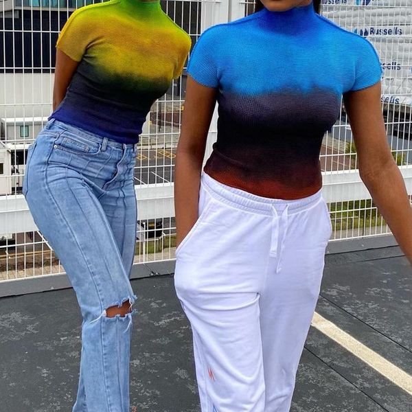 tie dye turtleneck y2k t-shirts with short sleeve women's female casual strreetwear outfit summer clothing 2021 t-shirt, White
tie dye turtleneck y2k t-shirts with short sleeve women's female casual strreetwear outfit summer clothing 2021 t-shirt, White
