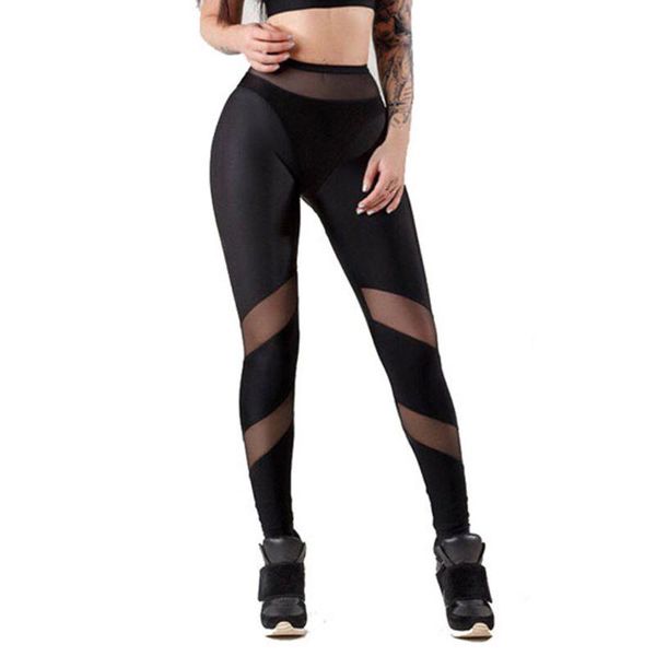 women's leggings women net yarn stitching high waist hip tightness stretch running fitness pants plus size femme pantalon sweatpants, Black
women's leggings women net yarn stitching high waist hip tightness stretch running fitness pants plus size femme pantalon sweatpants, Black