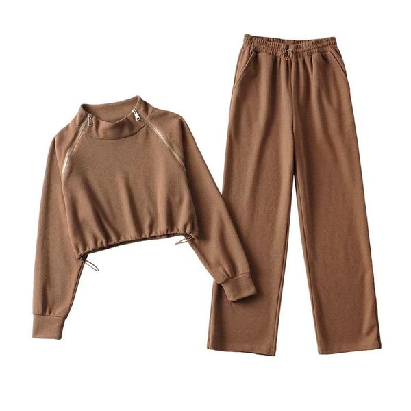 women's two piece pants prepomp 2021 long sleeve stand collar zippers drawstring short sweatshirt elastic waist set tracksuits gd032, White
women's two piece pants prepomp 2021 long sleeve stand collar zippers drawstring short sweatshirt elastic waist set tracksuits gd032, White