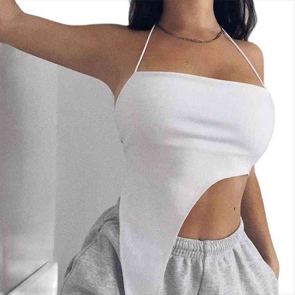 chic fashion sleeveless halter womens tank crop backless irregular cropped feminino streetwear, White
chic fashion sleeveless halter womens tank crop backless irregular cropped feminino streetwear, White