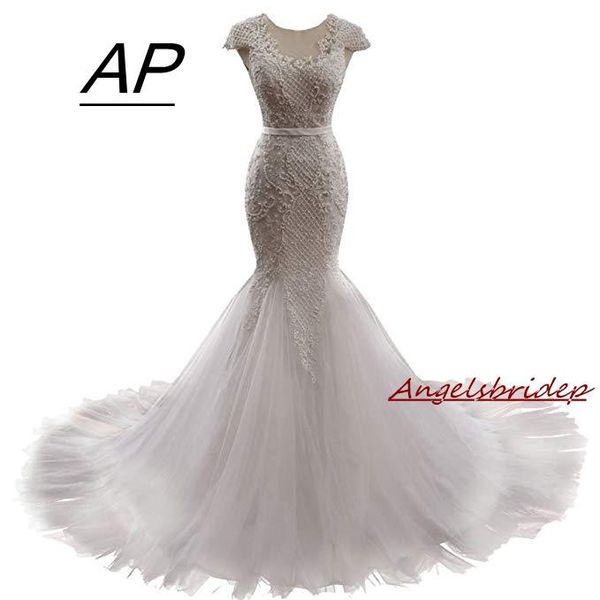 other wedding dresses angelsbridep gorgeous pearls mermaid dress 2021 lace-up capped sleeves vestido de noiva charming scoop robe mariee, White
other wedding dresses angelsbridep gorgeous pearls mermaid dress 2021 lace-up capped sleeves vestido de noiva charming scoop robe mariee, White