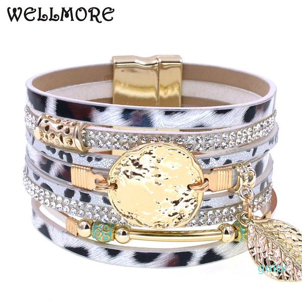wellmore bohemia leopard print bracelets women bracelet charm magnet leather bracelets for women luxury party jewelry, Golden;silver
wellmore bohemia leopard print bracelets women bracelet charm magnet leather bracelets for women luxury party jewelry, Golden;silver