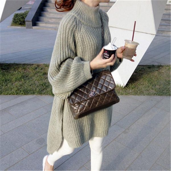 oversized autumn winter thick womens sweater long sleeve lantern side slit half turtleneck sweaters pullovers pull, White;black
oversized autumn winter thick womens sweater long sleeve lantern side slit half turtleneck sweaters pullovers pull, White;black