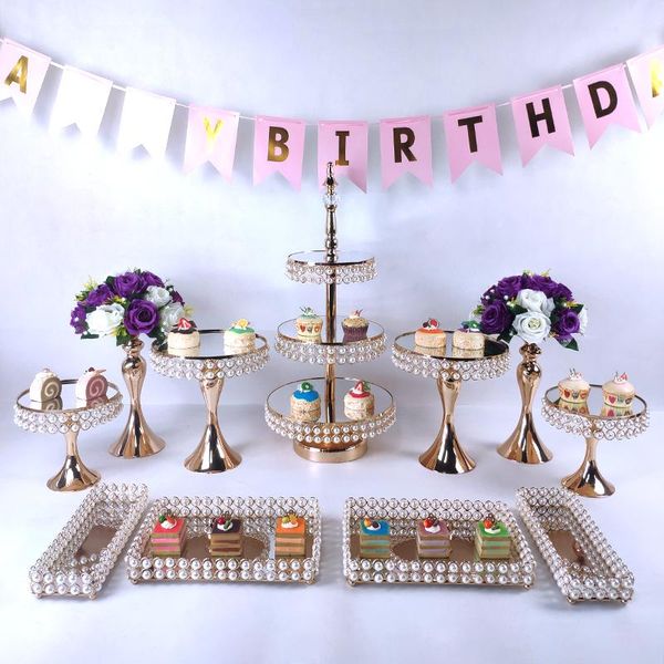 other bakeware cake stand set gold crystal metal cupcake decorations dessert pedestal party display tray
other bakeware cake stand set gold crystal metal cupcake decorations dessert pedestal party display tray