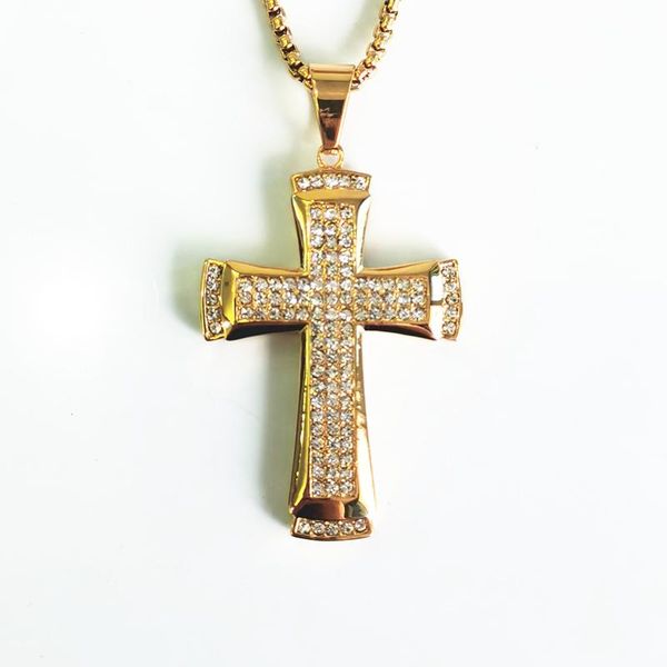 drop cross jesus full rhinestone pendant necklace for men gold color stainless steel hip hop jewelry necklaces, Silver
drop cross jesus full rhinestone pendant necklace for men gold color stainless steel hip hop jewelry necklaces, Silver