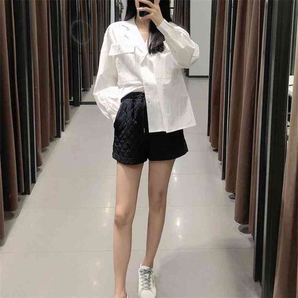 summer women's casual solid color lapel long sleeve pocket decorated loose shirt 210430, White
summer women's casual solid color lapel long sleeve pocket decorated loose shirt 210430, White