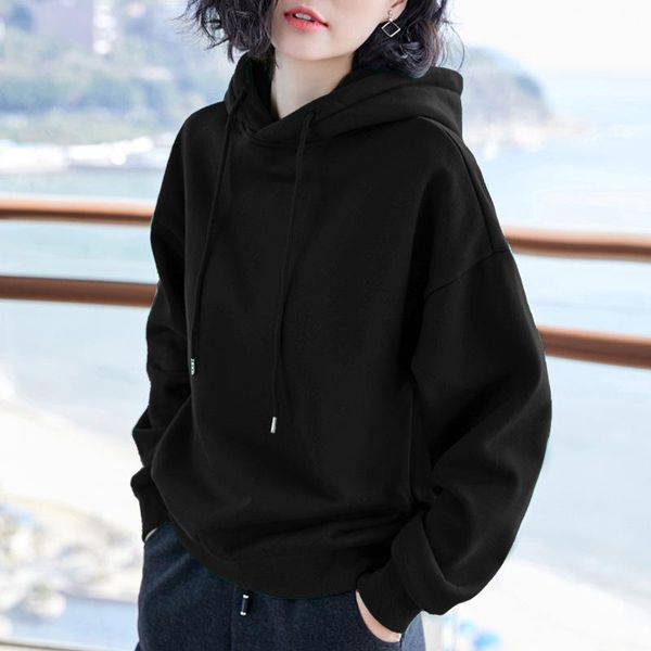women's hoodies & sweatshirts hooded simple all-match leisure oversized hoodie style warm kawaii womens loose female, Black
women's hoodies & sweatshirts hooded simple all-match leisure oversized hoodie style warm kawaii womens loose female, Black