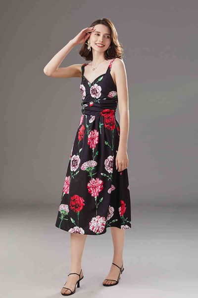 casual dresses new arrival summer women's runway spaghetti strap floral printed ruched high street fashion mid calf 4h1l, Black;gray
casual dresses new arrival summer women's runway spaghetti strap floral printed ruched high street fashion mid calf 4h1l, Black;gray