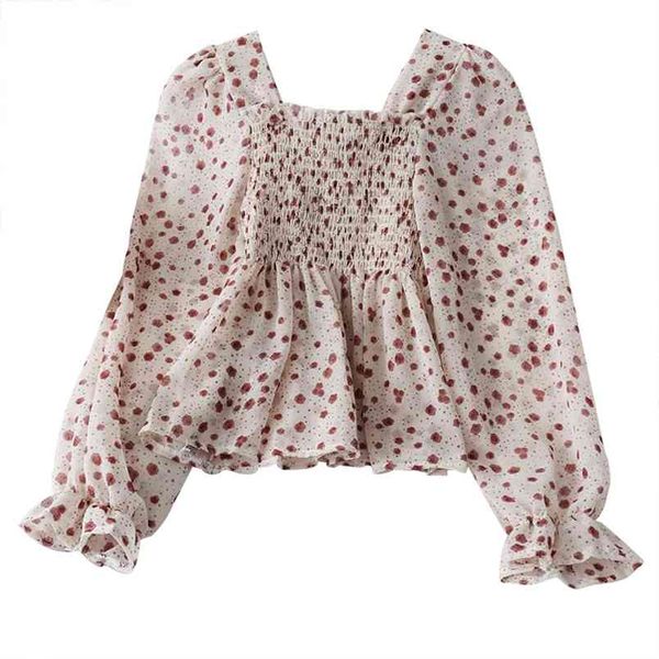 women's chiffon shirt sweet floral pleated square collar female spring autumn printed flare sleeve blouse gd366 210506, White
women's chiffon shirt sweet floral pleated square collar female spring autumn printed flare sleeve blouse gd366 210506, White