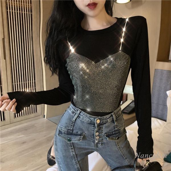 women's t-shirt diamond black for women 2021 spring slim long sleeves shirts ladies tight blusas female clother nancylim, White
women's t-shirt diamond black for women 2021 spring slim long sleeves shirts ladies tight blusas female clother nancylim, White