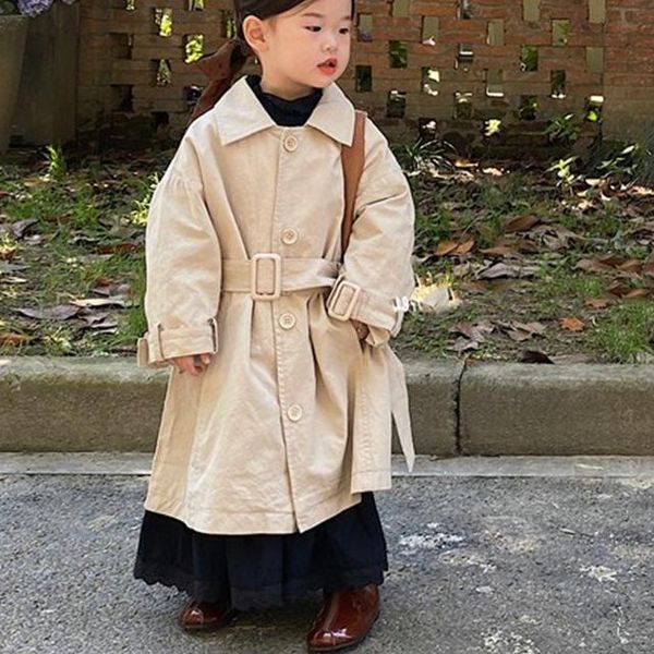 coat spring autumn baby girls fashion long sleeve trench coats 3-8y solid loose casual girl jacket outerwear children clothing, Blue;gray 
coat spring autumn baby girls fashion long sleeve trench coats 3-8y solid loose casual girl jacket outerwear children clothing, Blue;gray