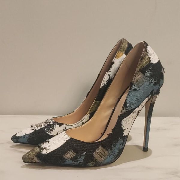 dress shoes women's banquet high heels spring and autumn pointed toe blue graffiti pumps large size 46, Black
dress shoes women's banquet high heels spring and autumn pointed toe blue graffiti pumps large size 46, Black