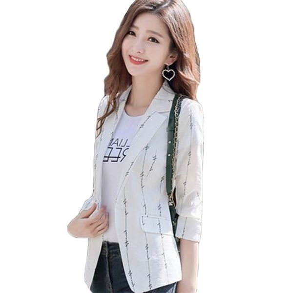 strip printed blazer women spring summer korean fashion temperament thin slim lapel small suit jacket female lr1370 210531, White;black
strip printed blazer women spring summer korean fashion temperament thin slim lapel small suit jacket female lr1370 210531, White;black