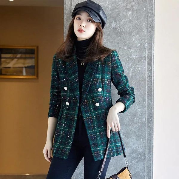 women's suits & blazers fried street little fragrant wind jacket long sleeve 2021 fall/winter high sense slim green plaid suit top, White;black
women's suits & blazers fried street little fragrant wind jacket long sleeve 2021 fall/winter high sense slim green plaid suit top, White;black