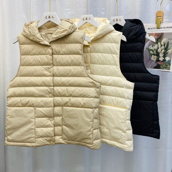vests lightweight women's short hooded 2021 autumn winter korean down vt waistcoat et, Black;white
vests lightweight women's short hooded 2021 autumn winter korean down vt waistcoat et, Black;white