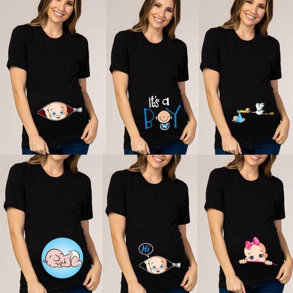 pregnant maternity clothes baby womens print funny summer pregnancy announcement tee, White
pregnant maternity clothes baby womens print funny summer pregnancy announcement tee, White