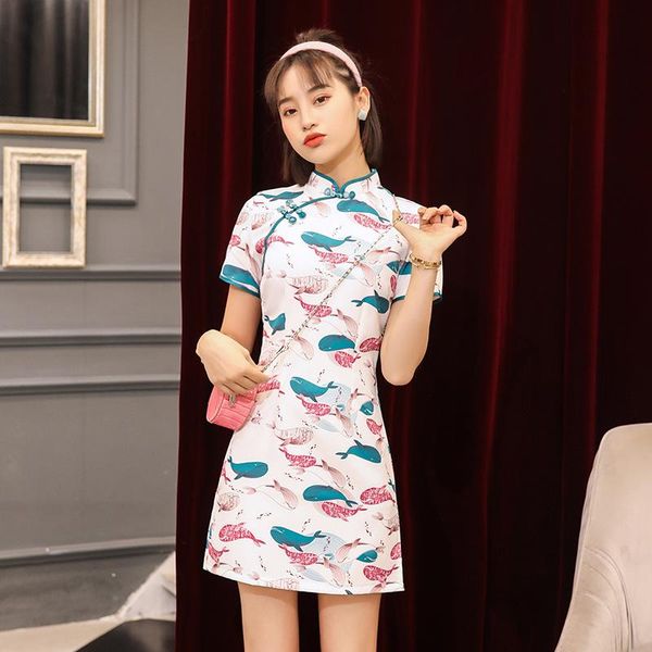 summer small cartoon chinese style young girl daily cheongsam improved dress ethnic clothing, Red
summer small cartoon chinese style young girl daily cheongsam improved dress ethnic clothing, Red
