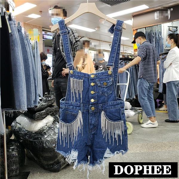 women's jeans suspender pants 2021 spring summer girl students industrial tassels single breasted cowboy shorts high-waist denim overal, Blue
women's jeans suspender pants 2021 spring summer girl students industrial tassels single breasted cowboy shorts high-waist denim overal, Blue