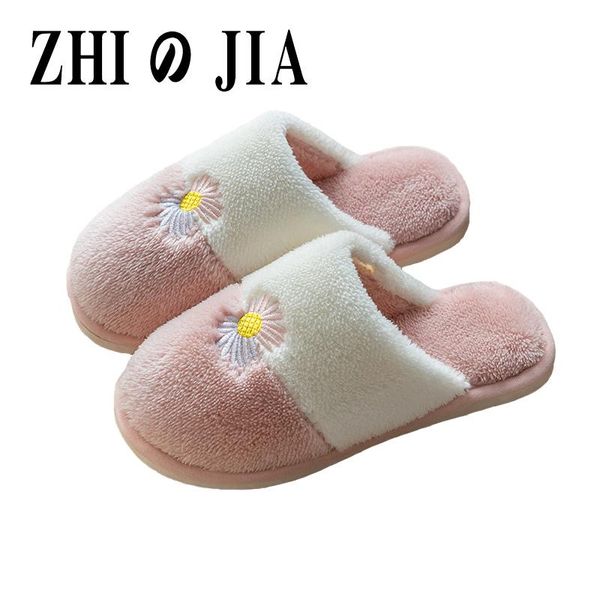 winter flowers home cotton slippers couple warm color matching flat shoes non-slip plush ladies, Black 
winter flowers home cotton slippers couple warm color matching flat shoes non-slip plush ladies, Black