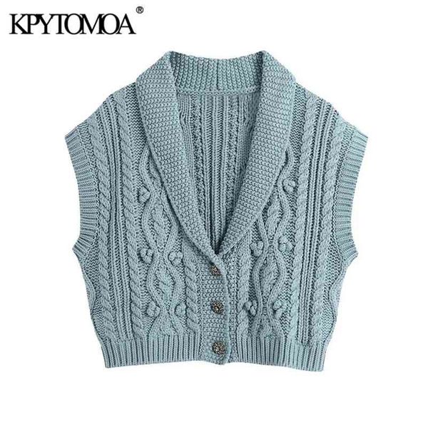 women fashion bejewelled buttons cropped cable-knit vest sweater vintage lapel collar female waistcoat chic 210420, Black;white
women fashion bejewelled buttons cropped cable-knit vest sweater vintage lapel collar female waistcoat chic 210420, Black;white